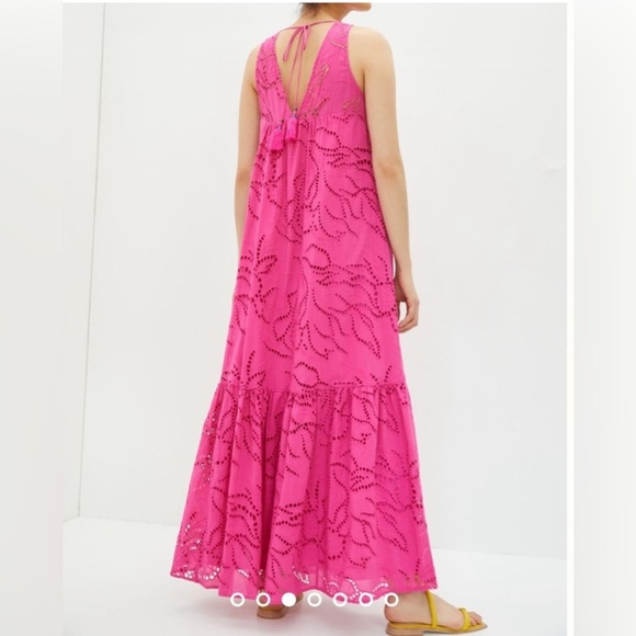 Anthropologie Maeve BELROSE EYELET MAXI DRESS IN PINK size XS - Picture 2 of 13